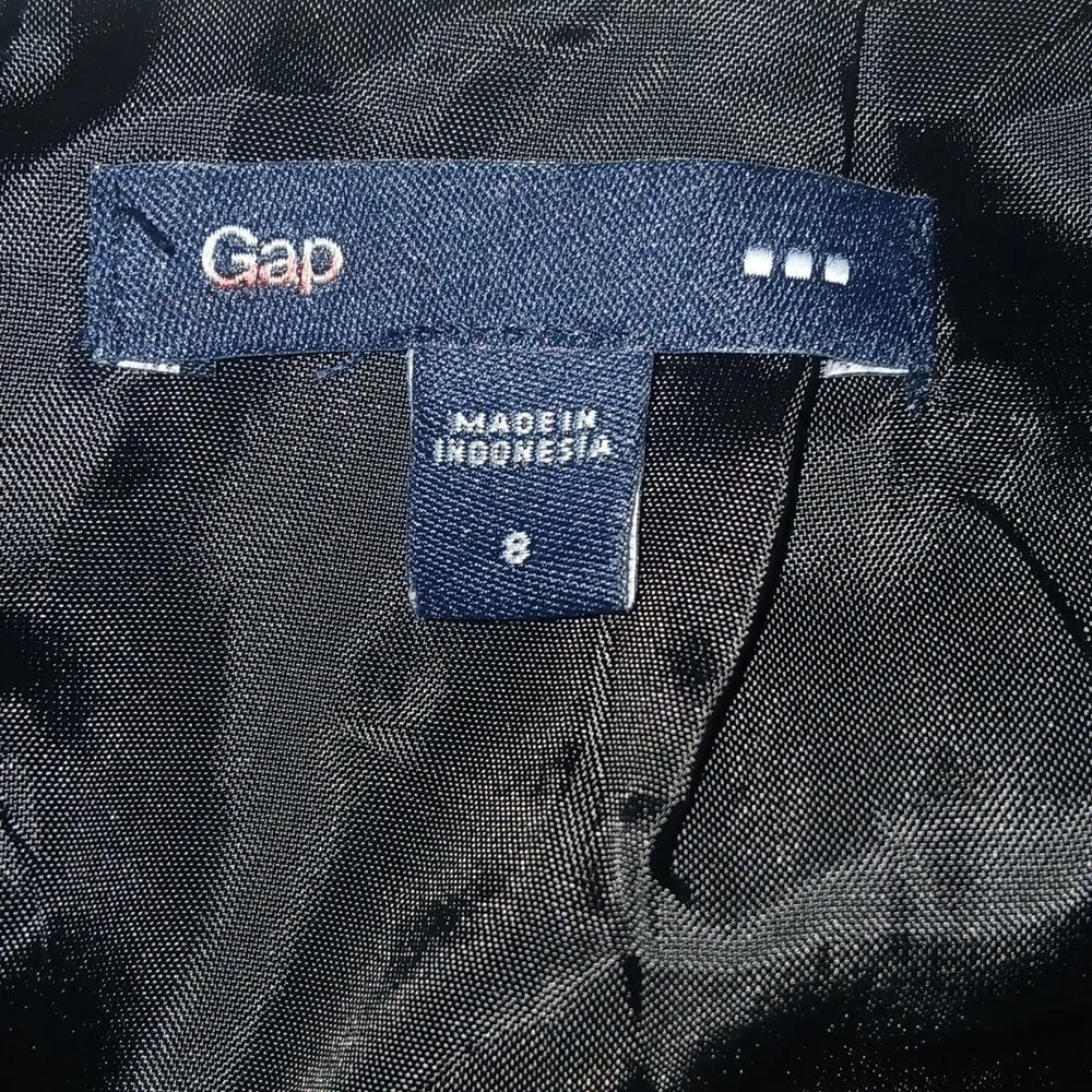 Gap Factory black silver metallic mini skirt Sz 8 EUC